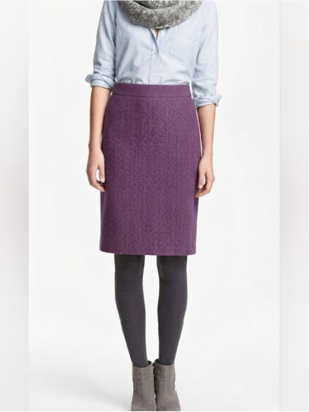 J Crew Purple No. 2 Pencil Skirt Sz 8 Preppy Academia Heritage Equestrian Prep